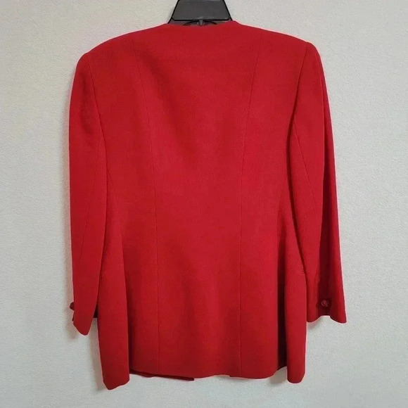 Carlisle Red Suit Jacket with Decorative Buttons - Picture 2 of 6